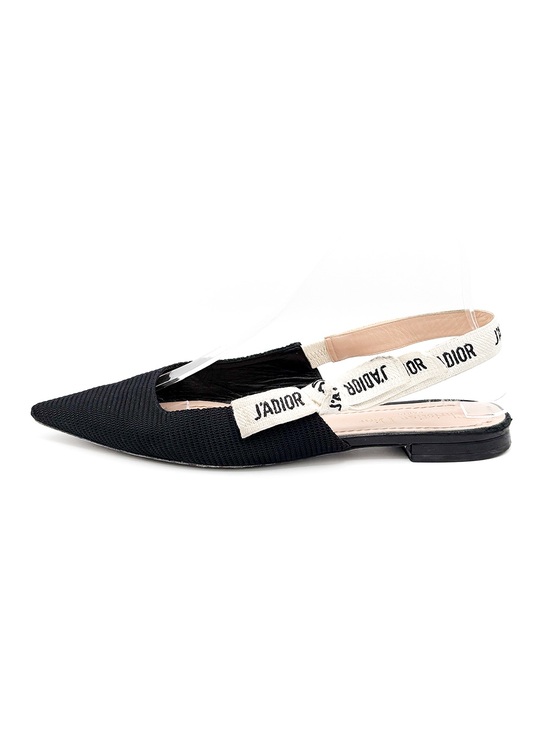 Dior Shoes - Christian Dior J’Adior Black Technical Fabric Slingback Flats Size 38